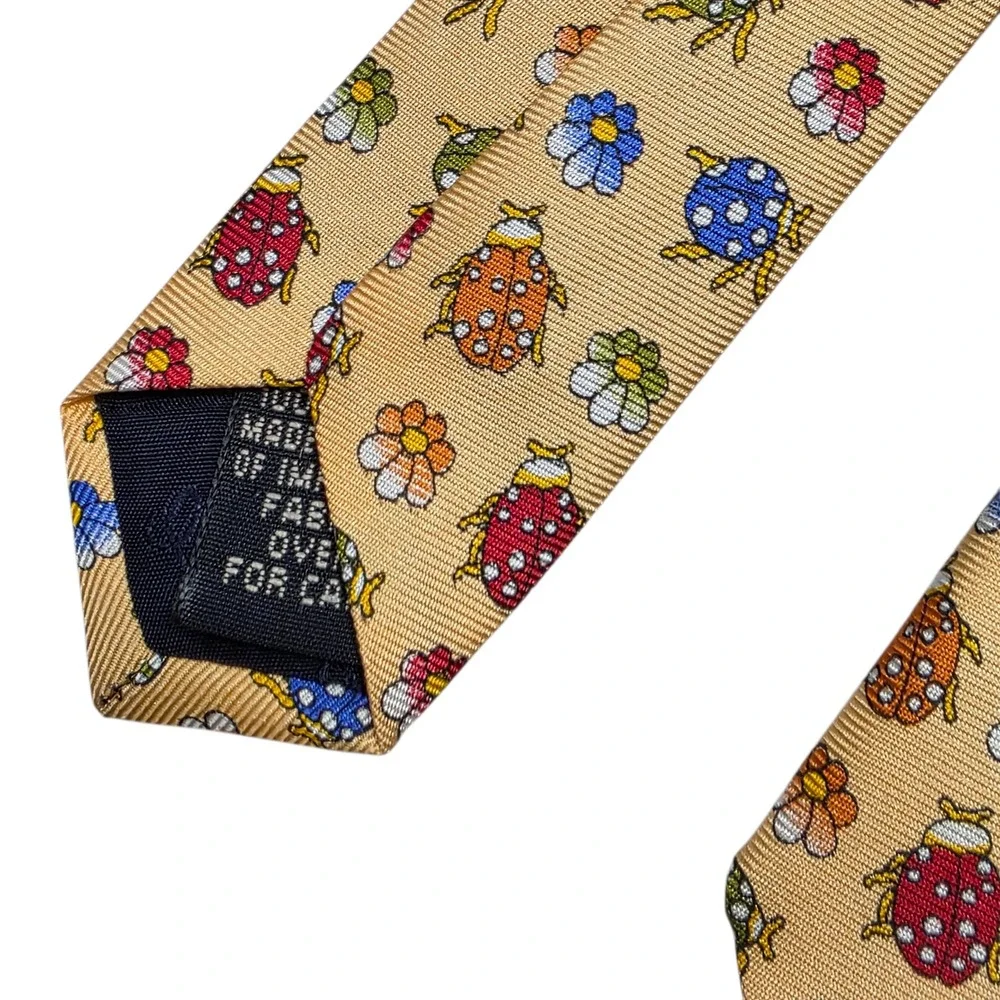 Gap Necktie‎ Lot 4 Mens OS Multicolor Silk Patterned Floral Geometric Ladybug